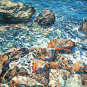 Картины и панно handmade. Livemaster - original item Large oil painting The sound of the surf. Sea shore.. Handmade.