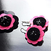 Украшения handmade. Livemaster - original item Brooch and earrings flowers in Chanel style embroidered with sequins and beads. Handmade.