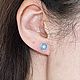 Серьги пусеты с лунным камнем. Серьги-пусеты. 9 камней. Ярмарка Мастеров.  Фото №5