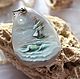 Pendant c painted on the rock ' Silver Sea ', Pendants, Moscow,  Фото №1