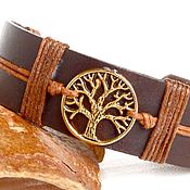 Наручные часы на коричневом кожаном браслете Антик