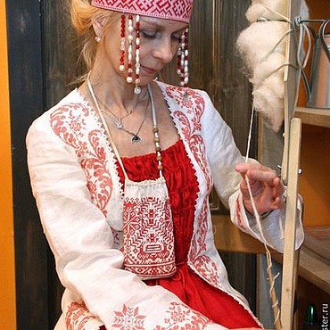 Товары в русском стиле ручной работы. Ярмарка Мастеров - ручная работа Платье славянский стиль Милана. Handmade.