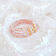 Bracelet 16 cm with pink opal, gilding 'Jasmine Blossoms'. Bead bracelet. White Book. Online shopping on My Livemaster.  Фото №2