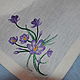 Заказать Салфетка льняная " Цветущий сад.Крокусы". Анна Смирнова (embroiderylinen). Ярмарка Мастеров. . Салфетки Фото №3