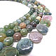 3 kinds of Indian agate 12 mm, 6 mm round beads, coin, roundels, Beads1, Stupino,  Фото №1