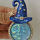 Винтаж: ВИНТАЖ СТИЛЬ Брошь Moon Face  Wizard. Броши винтажные. Vintage & Jewelry by Ev. Ivanovskaia. Интернет-магазин Ярмарка Мастеров.  Фото №2