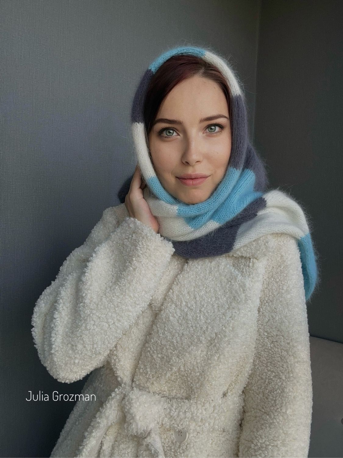 Вязаная полосатая косынка (в ассортименте), Комплекты головных уборов, Москва,  Фото №1