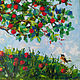 Painting Apple Tree Tree of Life Tree of Happiness Oil Canvas 40 x 40. Pictures. matryoshka (azaart). Online shopping on My Livemaster.  Фото №2