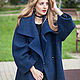 Пальто - халат  с поясом "Синее пальто", Пальто, Москва,  Фото №1