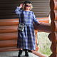 Vestido de lino a cuadros con forro, Dresses, Moscow,  Фото №1