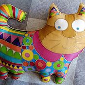 Для дома и интерьера handmade. Livemaster - original item Pillow-cat 40 - 34 cm,batik,hand painted. Handmade.