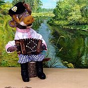 Куклы и игрушки handmade. Livemaster - original item A bull with an accordion is the first guy in the village. Handmade.