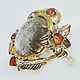 925 sterling silver ring with rutile quartz and spessartin garnets. Rings. Silverjewels. My Livemaster. Фото №6