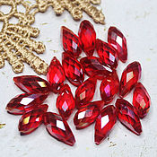 Материалы для творчества handmade. Livemaster - original item Beads Drops 12/6 mm Red Rainbow 1 piece Briolettes. Handmade.
