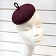 Pill hat with pimple. The color of the wine. Hats1. Exclusive HATS. LANA ANISIMOVA.. My Livemaster. Фото №5