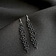 Long Black earrings, Gothic Lace Frivolite Earrings. Earrings. moonlace. Online shopping on My Livemaster.  Фото №2