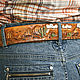 Leather belt handmade black 'Prairie'. Straps. schwanzchen. My Livemaster. Фото №5