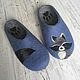 Women's felted Slippers 'Baby Raccoon' 37p, Slippers, Moscow,  Фото №1