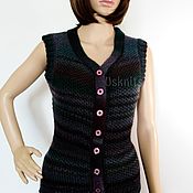 Одежда handmade. Livemaster - original item vests: Knitted ladies tank top with zipper. Handmade.