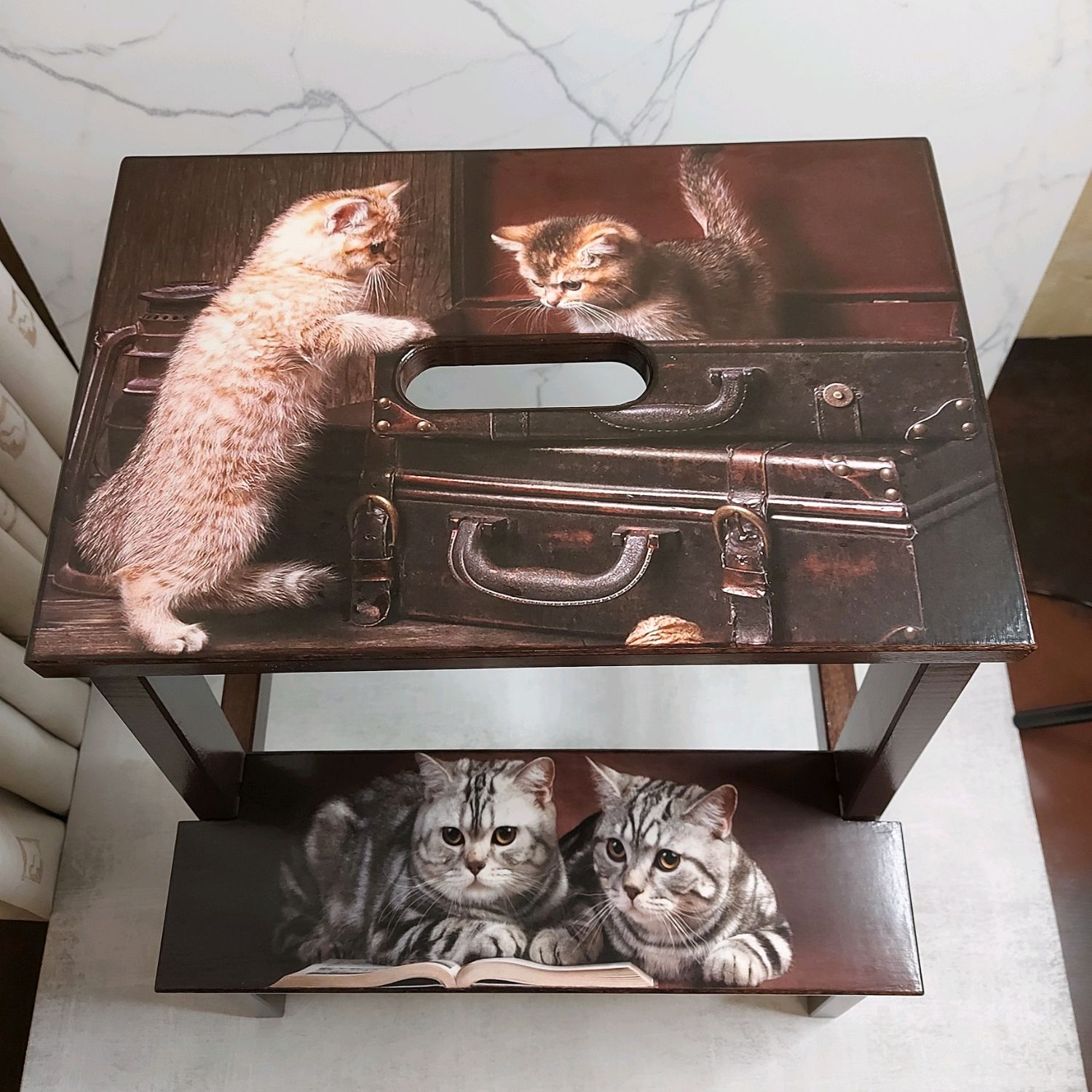 Салфетка бумажная для декупажа Кошка и лаванда | интернет магазин Арт Декупаж