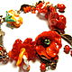 Bracelet Flowers, corals and passion. Bead bracelet. Lyudmila DemidoVa jewelry from glas. Online shopping on My Livemaster.  Фото №2