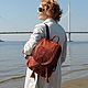 Order  Women's backpack leather light brown Valletta Mod. R. 50. Natalia Kalinovskaya. Livemaster. . Backpacks Фото №3