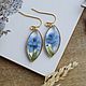 Earrings with forget-me-nots. Resin earrings with real flowers