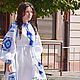 Dress embroidered linen, short midi dress, Dresses, Sevastopol,  Фото №1