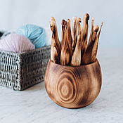 Материалы для творчества handmade. Livemaster - original item Set of 17 wooden crochet hooks with kn25 vase. Handmade.