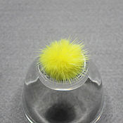 Материалы для творчества handmade. Livemaster - original item Fur pompom Yellow 3 cm natural mink fur. Handmade.
