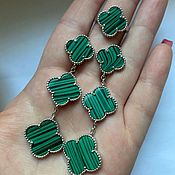 Двухрядный браслет из зеленого агата "Дриада", зеленый браслет