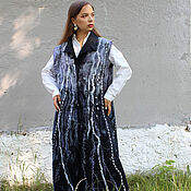 Одежда handmade. Livemaster - original item Vest coat felted The night is dark. Handmade.