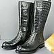 Men's boots made of embossed crocodile leather, High Boots, St. Petersburg,  Фото №1