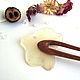 Шпилька деревянная из бука с настоящим цветком Орхидеи Белый Цвет. Шпилька. Анастасия и Карина. Ярмарка Мастеров.  Фото №6