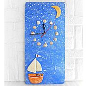 Для дома и интерьера handmade. Livemaster - original item Wall clock in the marine style Sailboat. Handmade.
