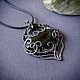 Pendant with black obsidian and spinel wire wrapped. Pendant. selenawirejewelry. My Livemaster. Фото №4