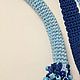 Колье женское вязаное с бисером сине-голубое, украшение на шею. Колье. Pan-Tan. Вязаные аксессуары. Ярмарка Мастеров.  Фото №4