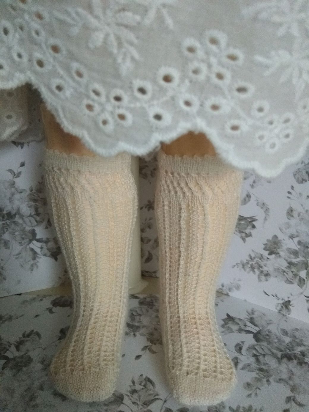 Knee socks for antique doll.Size 5,5-6,5 cm, Clothes for dolls, Kaliningrad,  Фото №1