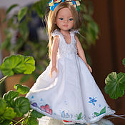 Куклы и игрушки handmade. Livemaster - original item White, long dress for Paola Reina doll. Handmade.