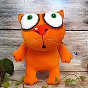 Куклы и игрушки handmade. Livemaster - original item Plush soft toy ginger cat fat, moveable frame seal. Handmade.