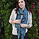 Order Silk scarf 'Urban jungle' Indigo blue EcoPrint. Artinflat - natural dyeing. Livemaster. . Scarves Фото №3