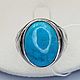 Silver ring with natural turquoise 16h12 mm, Rings, Moscow,  Фото №1