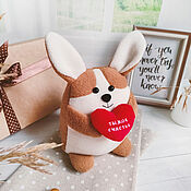 Куклы и игрушки handmade. Livemaster - original item Soft toy dog Corgi with a heart. Handmade.