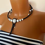 Украшения handmade. Livemaster - original item Necklace: stylish jewelry made of natural stones, necklace on rubber. Handmade.