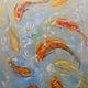 Oil painting 'Nine Koi carp', 80-60 cm. Pictures. Zhanne Shepetova. My Livemaster. Фото №6