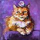 Oil painting cat 'Ginger' - oil on canvas, Pictures, Belgorod,  Фото №1
