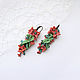Long earrings with flowers and leaves made of polymer clay, a bunch of flowers. Earrings. Bionika - Polymer Clay Jewelry (Bionika). Online shopping on My Livemaster.  Фото №2