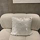 Pillow with sequins white decorative 43*43. Pillow. hellorussia.design. My Livemaster. Фото №4