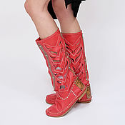Boots: made of Italian suede with handmade embroidery LARRI