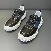 Обувь ручной работы handmade. Livemaster - original item Sneakers made of genuine ostrich leather, in black and blue!. Handmade.